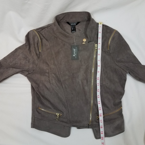 Streetwear Society Faux Suede Moto Jacket L Nwt - Picture 5 of 8